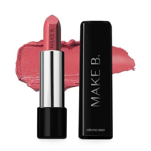 Batom Glossy com Ácido Poliglutâmico Make B, Rose 3,6g